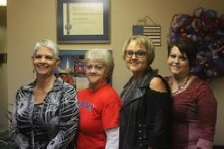 From Left to Right:  Peggy Cannon, A/P Clerk/Municipal Judge; Lyn Philips, City Office/Utility Clerk; Laure Morgan, City Manager