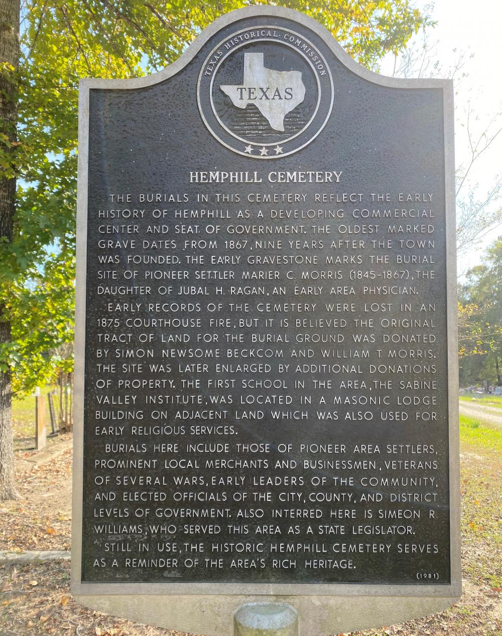 Cemetery Hemphill, Texas